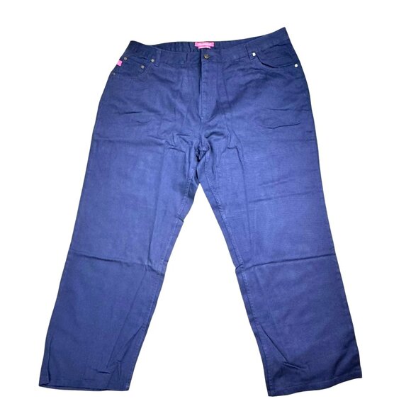 Woman Within Natural Fit Cotton Blue Pants For Women Size 24W - Picture 1 of 4
